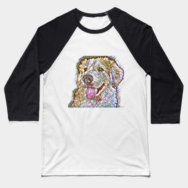 Great Pyrenees on Stained Glass T-Shirt Baseball T-Shirt by rford191